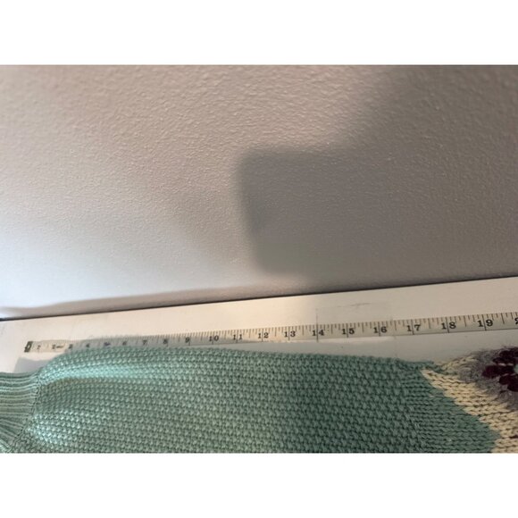 J.Crew Womens Sweater Sz XS Green Fair Isle Nordic Ski Classic Alpaca/Lambs Wool - Picture 9 of 11